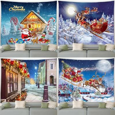 Christmas Sleigh Santa Claus Tapestry Bedroom Living Room Home Christmas Decoration