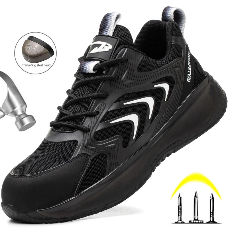 Sicherheitsschuhe mit Stahlkappe für Damen und Herren, Arbeitsschuhe, durchstichsicher, atmungsaktiv, Arbeitsschuhe für Damen, Schutzschuhe, unzerstörbar, Damen