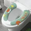 Household Bathroom Lavatory Cover Set Pedestal Cartoon WC Toilet Sticky Seat Pad Washable Universal Toilet Seat Cover Cushion