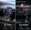 Becherhalter für Handy im Auto, Schwanenhals-Handyhalter mit Lüftungsschlitz-Halterung und erweiterbarer Basis, Becherhalter-Handyhalterung