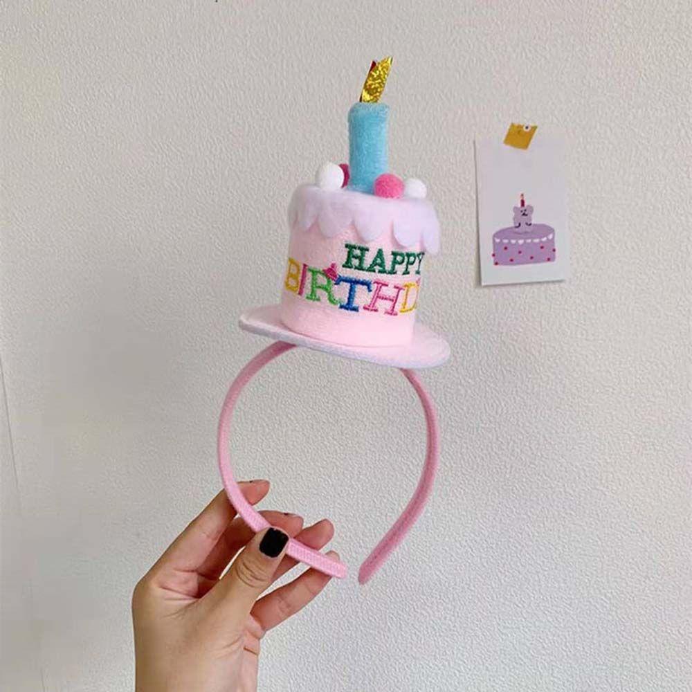 Photo Props Hair Band Birthday Decoration Birthday Cake Headband Hair Hoop Happy Birthday Headband