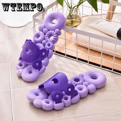 Bathroom Non-slip Slippers Female Summer Home Indoor Bath Quick-drying Soft Bottom Sandals Donut Hollow Leaky Slippers