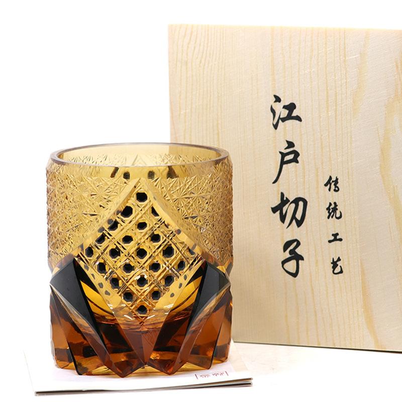 Jinzhi Японский Эдо ручной резьбы хрустальный стакан для виски бокал для вина чашка Riwei стакан для виски