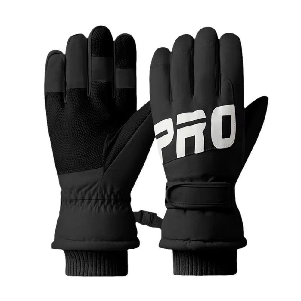

Waterproof Ski Gloves Windproof Snow Gloves Unisex Winter Gloves Winter Outdoor Sports L чёрный
