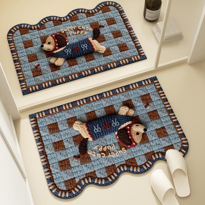 Quick-Dry Cartoon Diatom Mud Bathroom Door Mat – Absorbent & Non-Slip