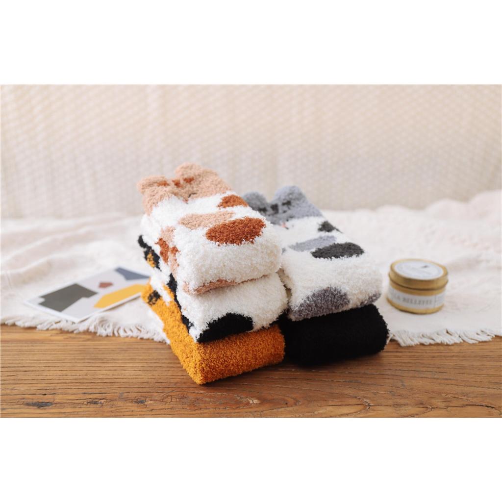 Puszyste, Skarpetki kapcie, Skarpetki damskie, Skarpetki domowe, Skarpetki z polaru koralowego, Słodkie skarpetki z kotem, Pluszowe skarpetki, Skarpetki świąteczne