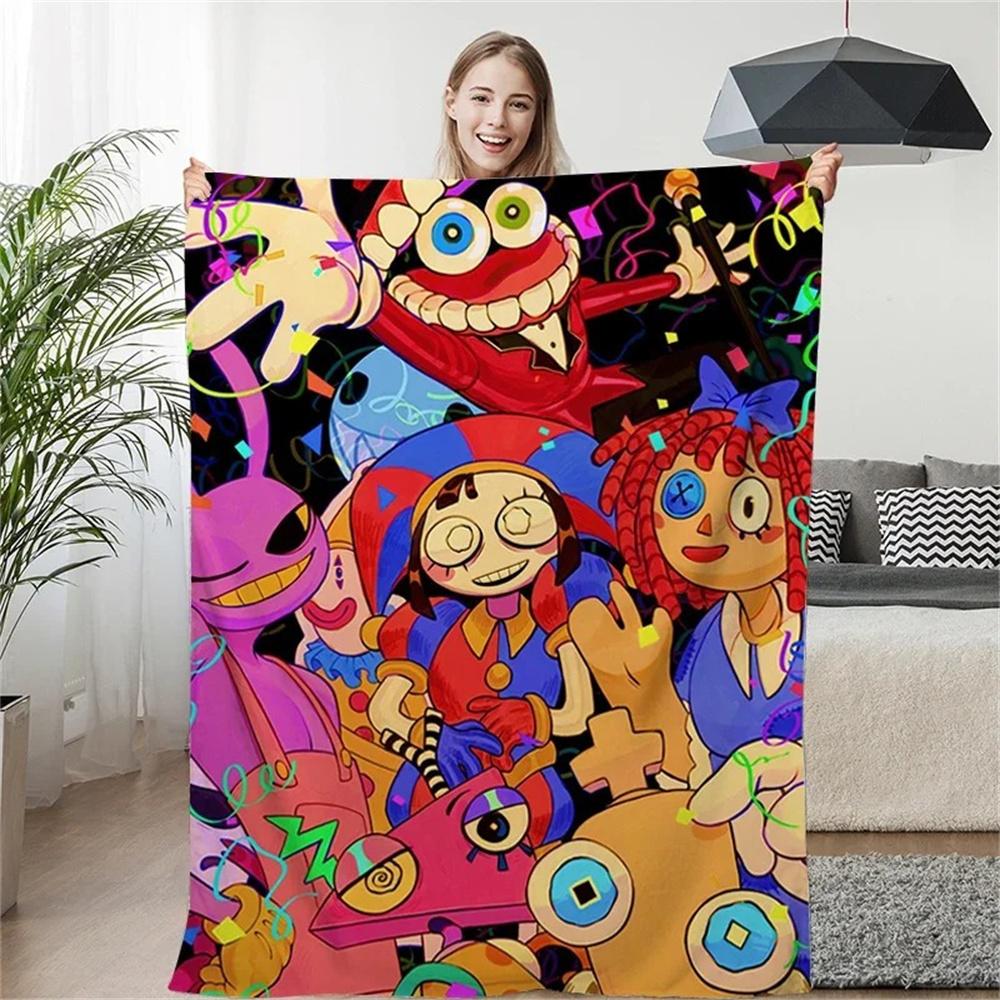 THE AMAZING DIGITAL CIRCUS Cartoon Blanket Warm Flannel Blankets Soft Cozy Blanket Sofa Travel Blanket Bed Linings Birthday Gift