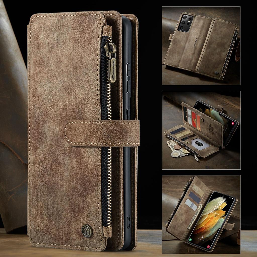 Suitable for Samsung S21Ultra phone case, A52 phone leather case, Note20 retro wallet leather case, S20FE