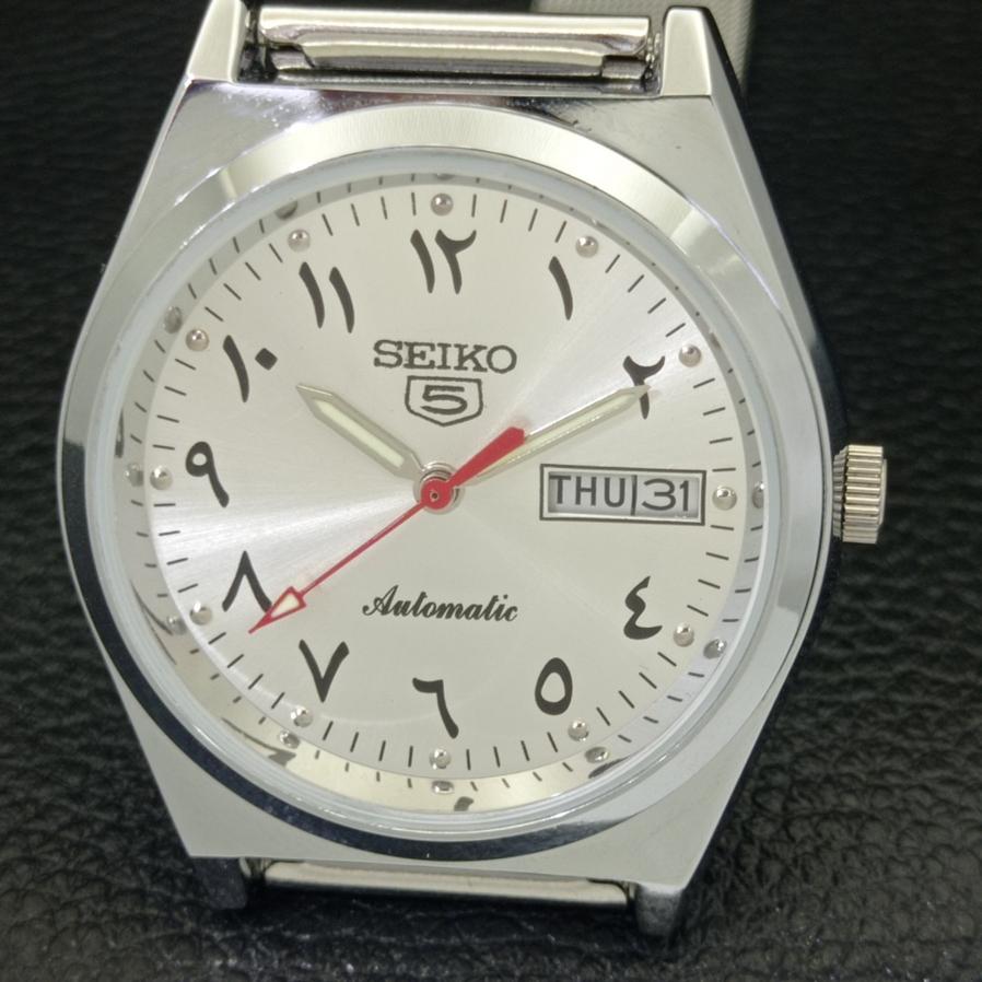 RENOVOVANÉ VINTAGE SEIKO 5 AUTO 6349A JAPONSKO PÁNSKÉ ARABICKÉ STŘÍBRNÉ HODINKY a298954-2