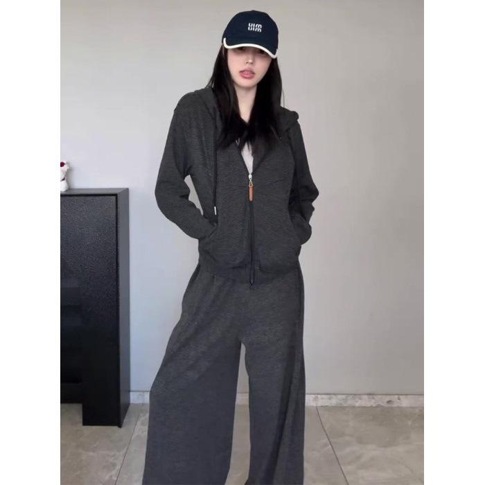 

Осенний женский полосатый кардиган и брюки, комплект из двух предметов L