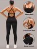 Women's Seamless Cross-Back Jumpsuit with Adjustable Straps for Fitness and Dance