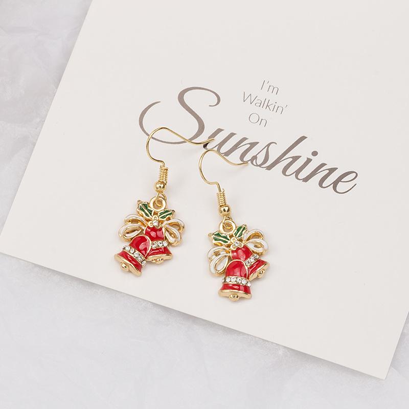 Christmas Earrings, Creative Sweet Drip Bow Bell Earrings Earrings
