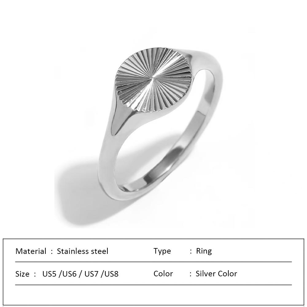 Waterproof Stainless Steel Ring for Women Non-fading Heart Ring Stylish Metal Rings Simple New Jewelry