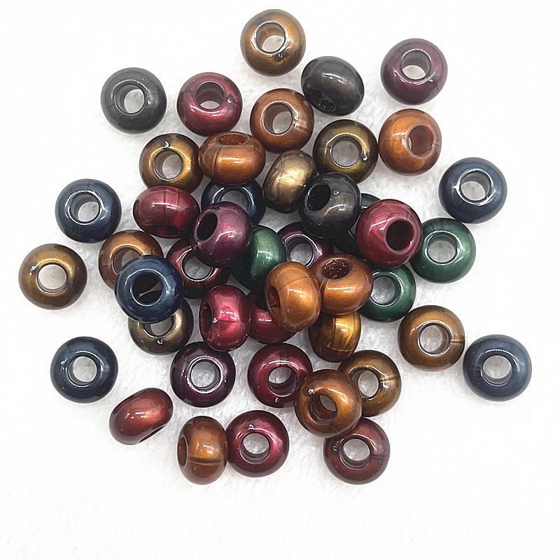 20pcs 14mm Mix Colour Big Hole Acrylic Beads Spacer Loose Beads for Jewelry Making DIY Handmade Bracelet Accessories(hole:5mm)