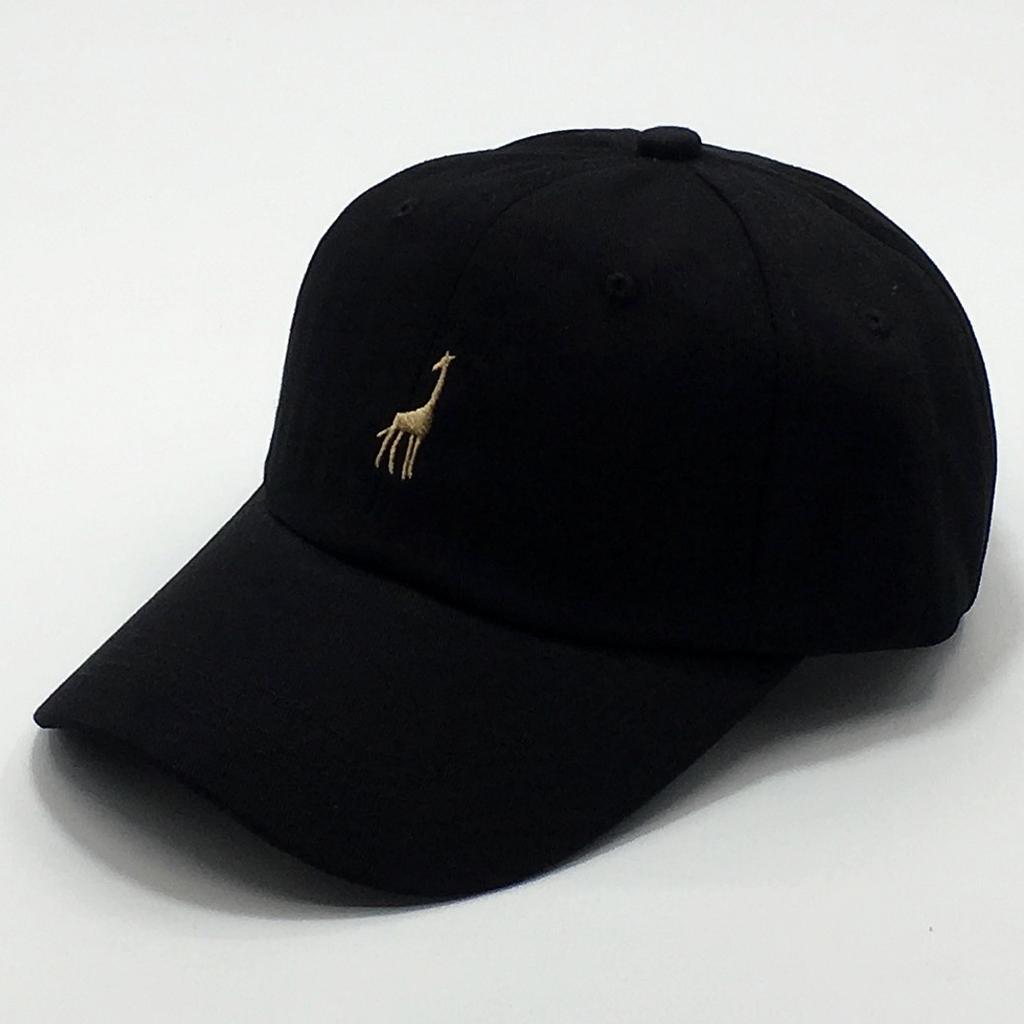 Chic hat female cartoon giraffe hip-hop cute baseball cap male four seasons travel PU leather buckle cap tide