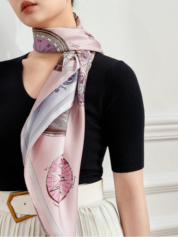 Versatile Double-Sided 100% Mulberry Silk Scarf, 16 Momme Twill, Luxury Style for Autumn/Winter