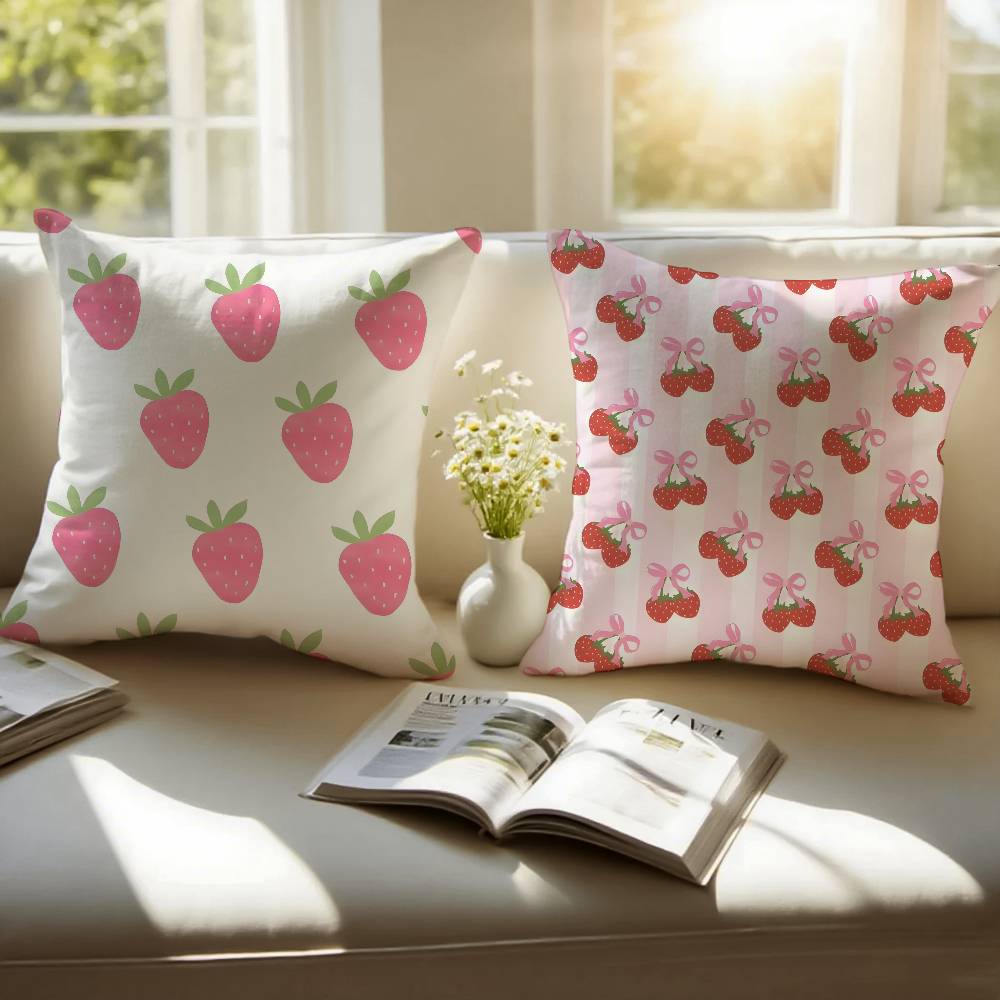Girls For Spring Floral Ins Print Pillow Case Anti-dustmite Pillowcase Invisible Zipper Silky Short Plush Sofa Cushion Cover