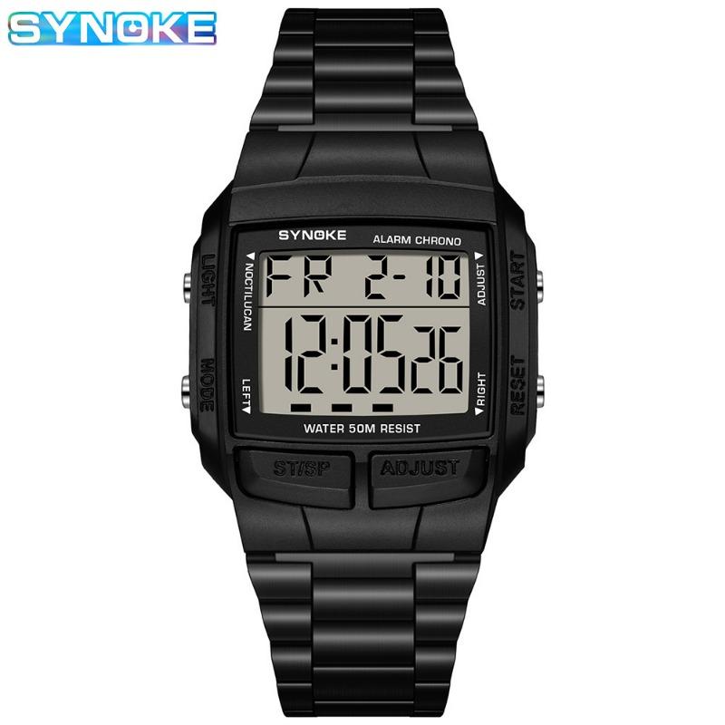 Top brandneue Box klassische Retro-Stahlband Sport-Elektronik-Uhr Studenten Herren Armbanduhr mit mehreren Funktionen