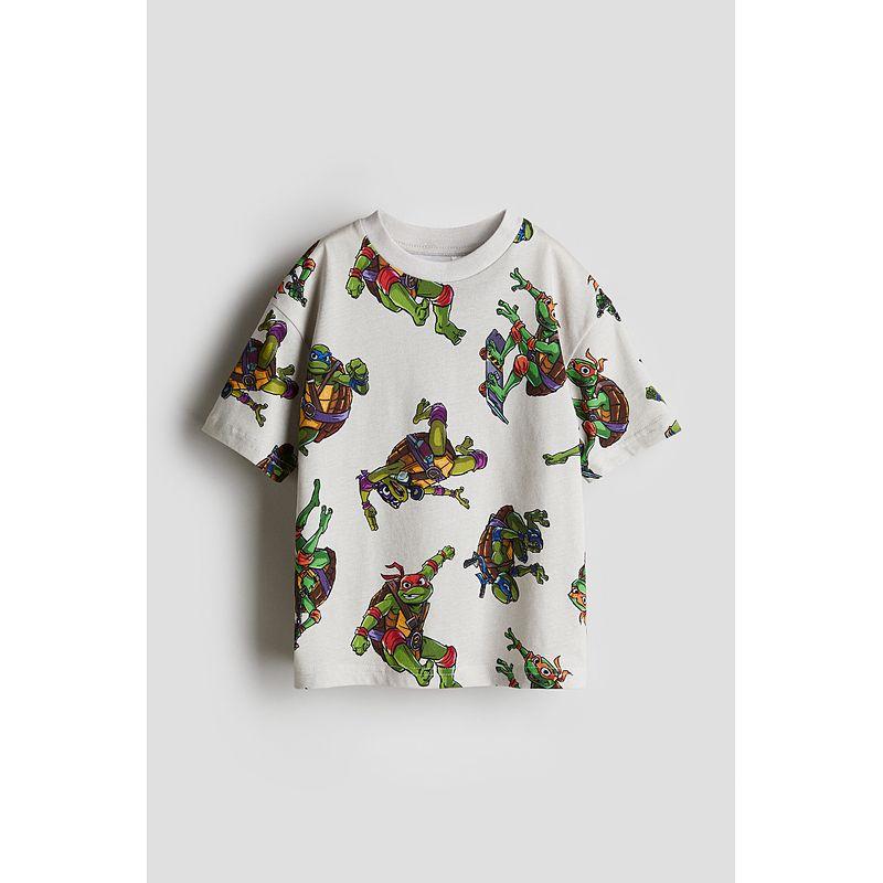 

Детская одежда HM Футболка для мальчиков Летняя Мягкая Свободная С принтом мультяшных Черепашек-ниндзя Топ с коротким рукавом 1117472 White/Teenage Mutant Ninja Turtles 130/64
