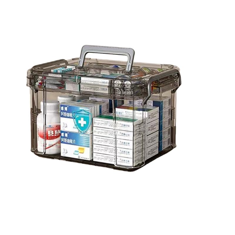 Kunststoff-Medizin-Aufbewahrungsbox, multifunktional, tragbar, für Familien, Notfall, für Kinder, Mädchen, Jungen, Organisationsbedarf