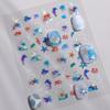Shiny Goldfish Plastic Bag Seahorses Summer Jellyfish Starfish Shell Conch Koi Water Bubble Star Carp Nail Art Stickers Decals