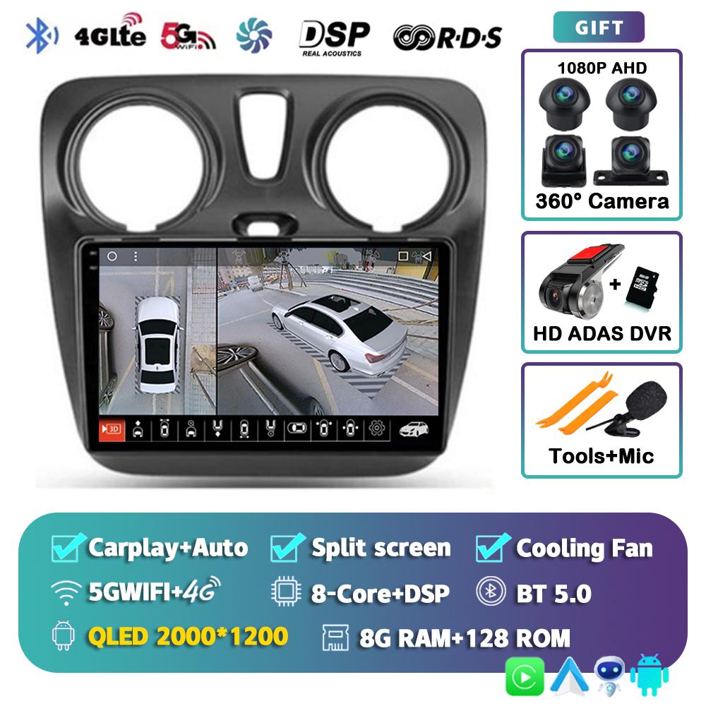 Android 14 Auto Carplay Car Radio For Renault Lodgy Dacia Dokker 2012 - 2020 Multimedia Video Player Navigation GPS Stereo Audio