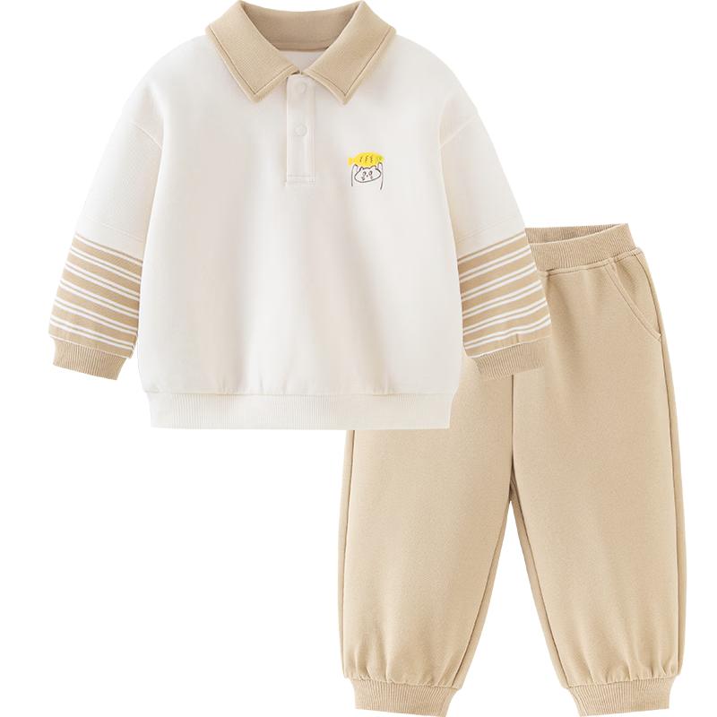 Minibala Kids' Anti-Pill Faux Two-Piece Sweatshirt & Pants Set