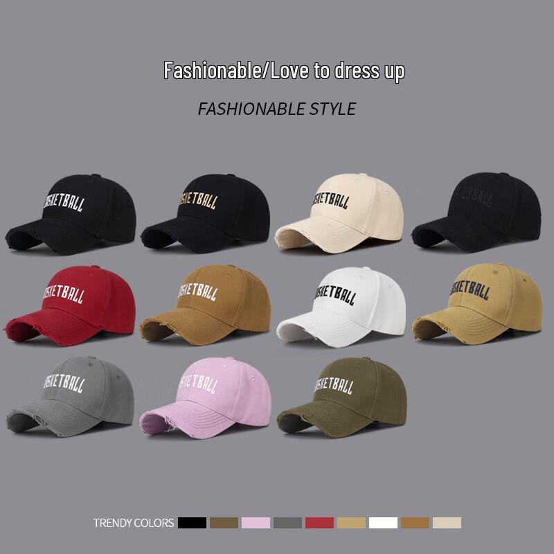 Zhenyueqi Embroidered Distressed Curved Brim Baseball Cap