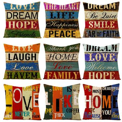 Vintage Motivate Word Print Throw Pouzdro na polštář Potah na domácí pohovku Dekor