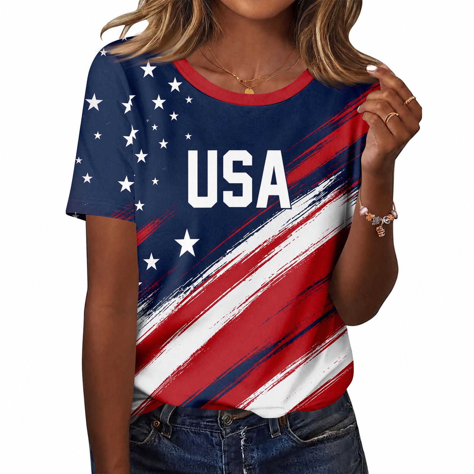 Women s Casual Letter Print V-Neck Short Sleeve T-Shirt XXXL