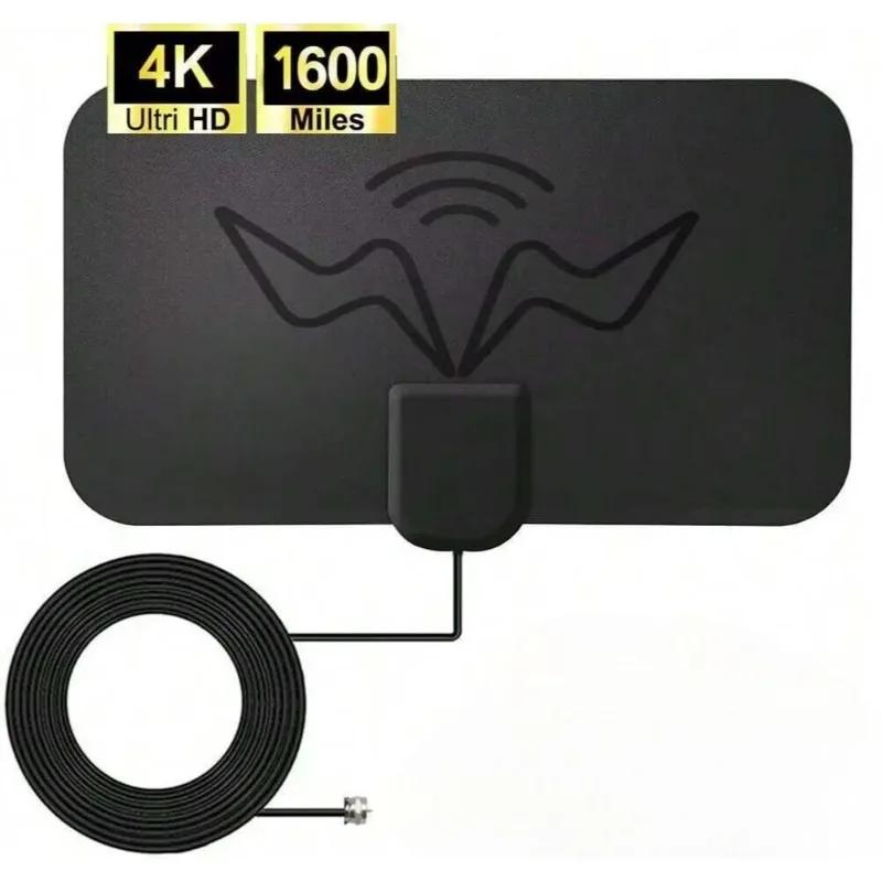 

High Gain 4K HD TV Antenna - Active Indoor DTV Box with Signal Amplifier, Flat Design EU Plug