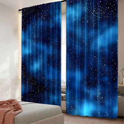 2 Stück Nachthimmel Vorhang Universum Weltraum Galaxie Vorhang Nacht unter den Sternen Vorhang Anwenden auf Wohnzimmer Schlafzimmer Hotel Geschäft