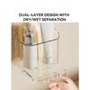1pc Transparent Toothbrush Holder, Compartment Wall Mount Storage Rack, Creative No-Drill Bathroom Organizer