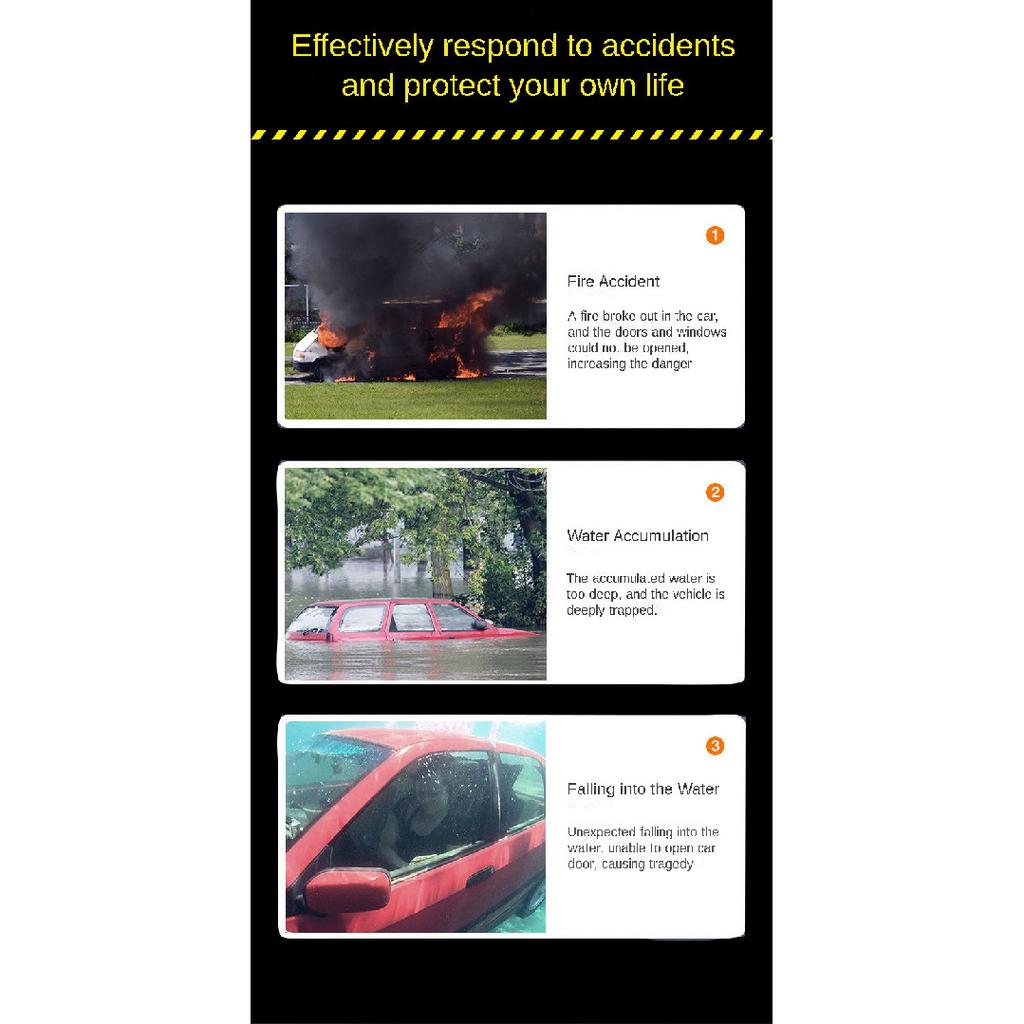 Safety Hammer Car Escape Tool 3-in-1 Window Breaker Seat belt Cutter Compact Emergency Hammer Escape Tool for Car Accessories Fuse Holders1