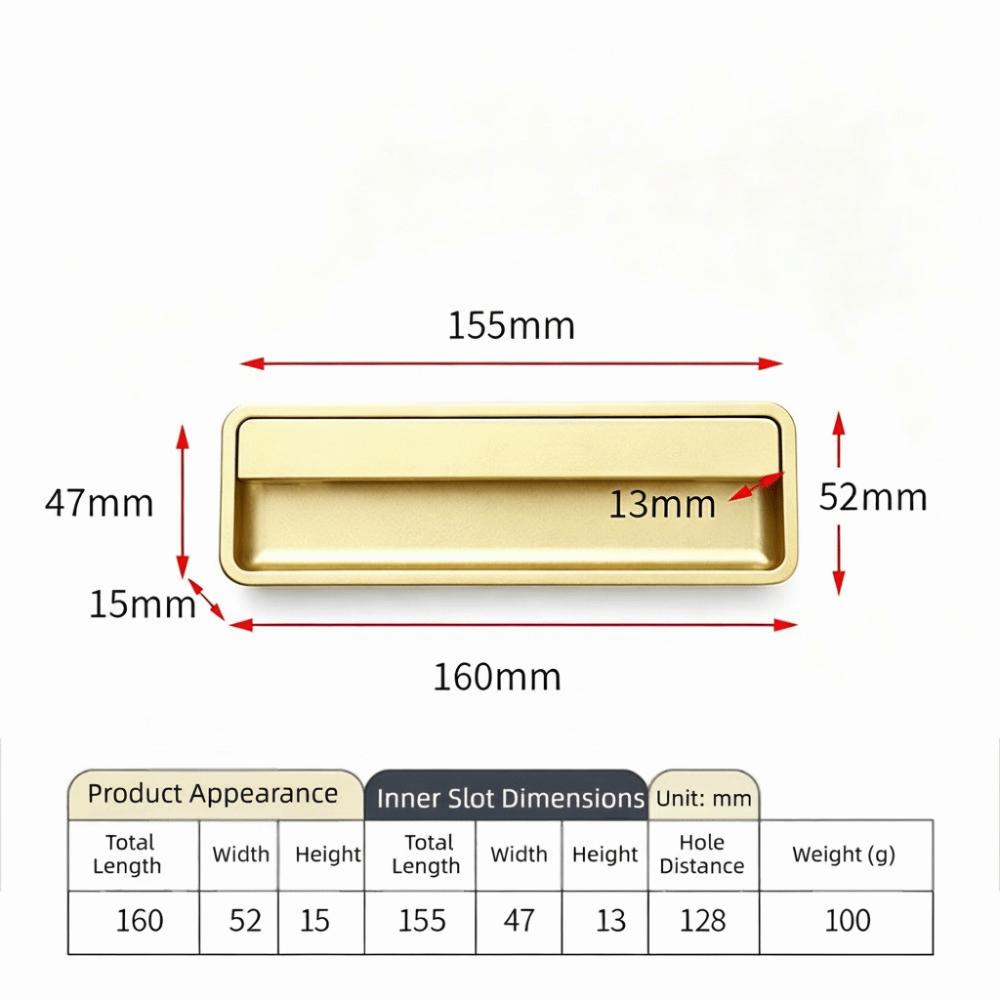 New Aluminium Alloy Recessed Door Handle Furniture Invisible Door Handlebar Hardware Embedded Door Knob Cupboard