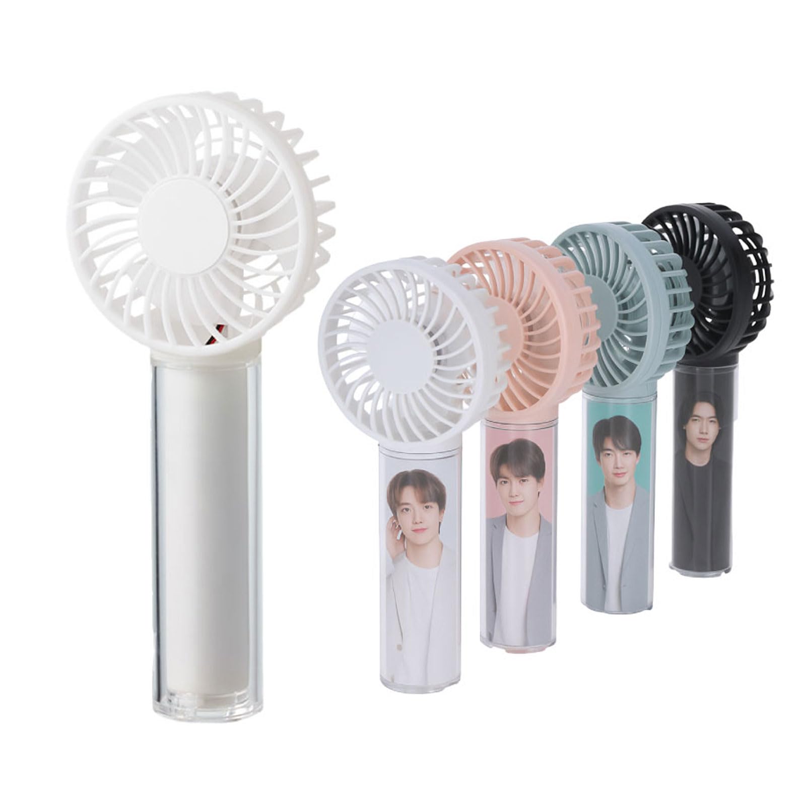 

Custom Design Handheld USB Fan with Interchangeable Handles Mini Handheld Perfect for Oshi Heatstroke USB Fan Fan, Oshikatsu, Colors, Portable, білий