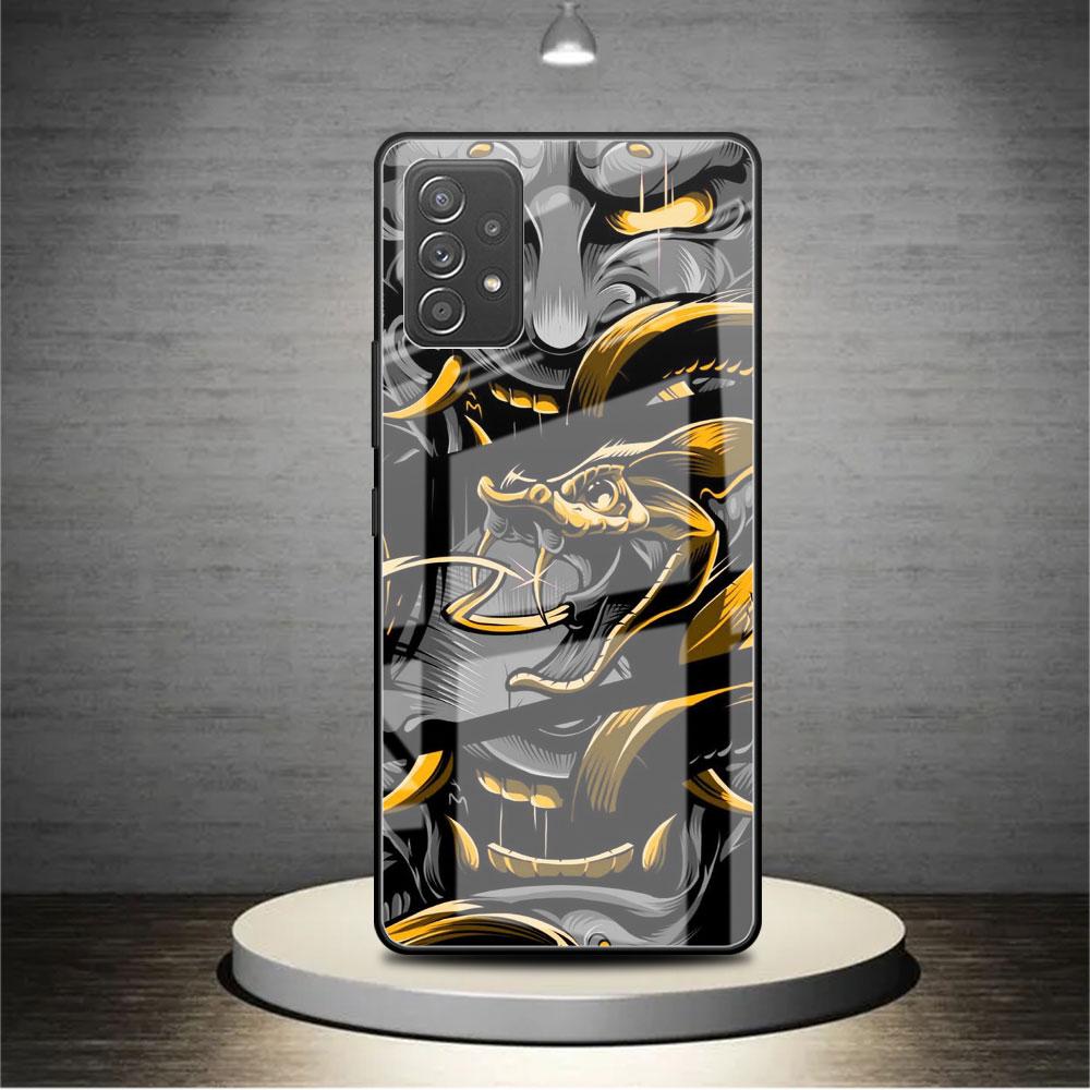 

Стеклянный чехол для Samsung Galaxy A52 A71 A50 A51 A70 A21s A31 A72 A10 A12 A30 A22 5G, чехол для телефона, маска самурая Они Samsung A03