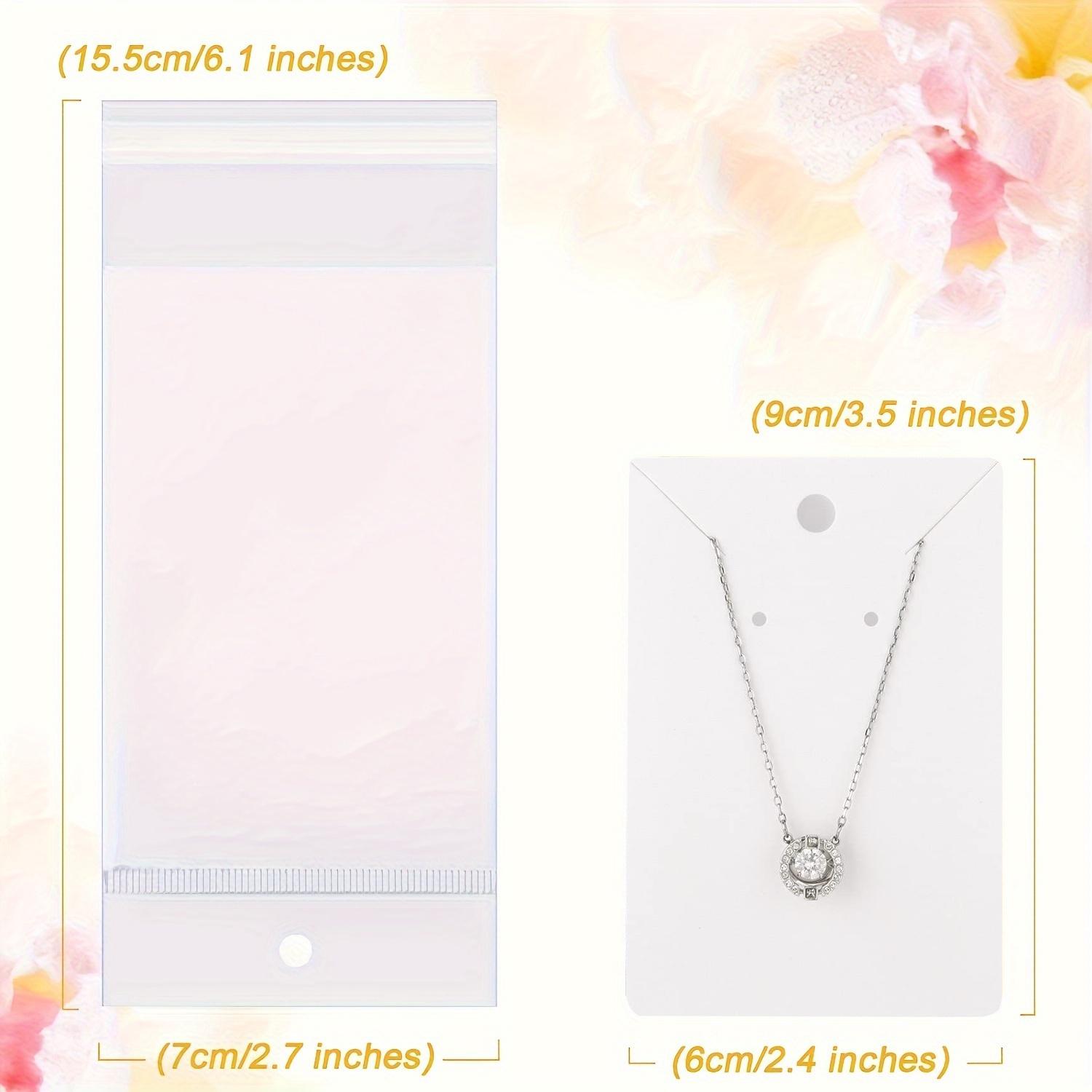 

Набор 200 шт., Белые 100 шт. Карточки для демонстрации ювелирных изделий со 100 шт. прозрачных пакетов, Держатели для карточек для ожерелий и серег для продажи, Упаковочные материалы для ювелирных изделий Pack of 200