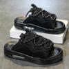 Summer Leisure Air Cushion Anti Slip Men's Sandals Outdoor Versatile Fashion Canvas Personalized Beach Shoes Plus Size 39-47