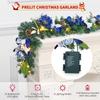 with Light Christmas Garland Rattan Shiny Ornament Artificial Garland Ball Ornaments Green Pine Prelit Garland Stair Decoration