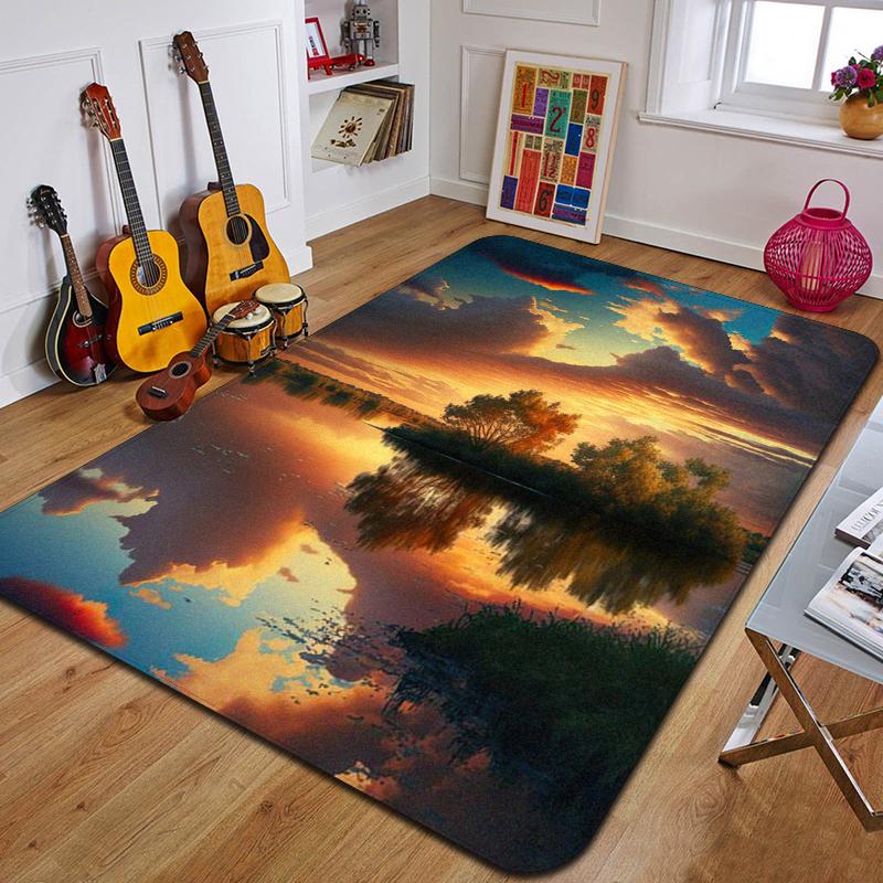 C-Mraky Tištěný Koberec Módní Podložka na Jógu Protiskluzový Koberec Dekorace Ložnice Venkovní Koberec Ložnice Narozeninový Dárek