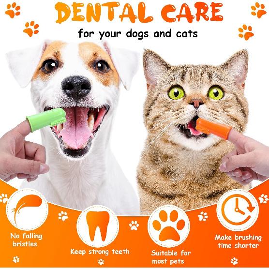 Nuogo 80 Packs Dog Toothbrush Soft Finger Brushes Pet Finger Toothbrush Easy Teeth Cleaning Dog Tooth Brush Oral Care Pet Dental Brush Pet Cleaning