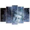 Five Piece Picture Canvas Print Buddha Zen Mist Blue
