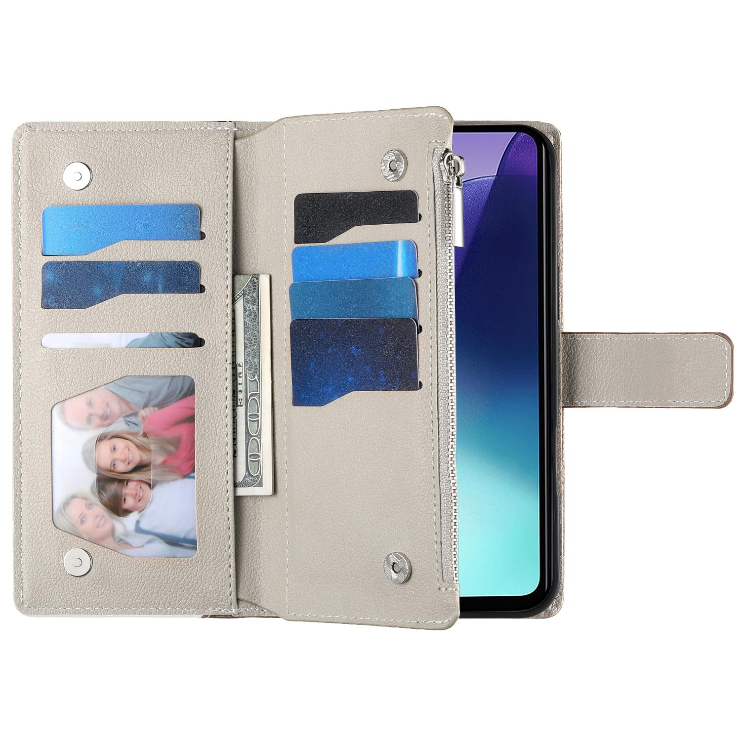 

Leather Case For Xiaomi Redmi 14C 4G/14R 5G/A3 Pro 4G/A4 5G/Poco C75 4G Zipper Wallet Color Splicing Flip Phone Cover with Straps White