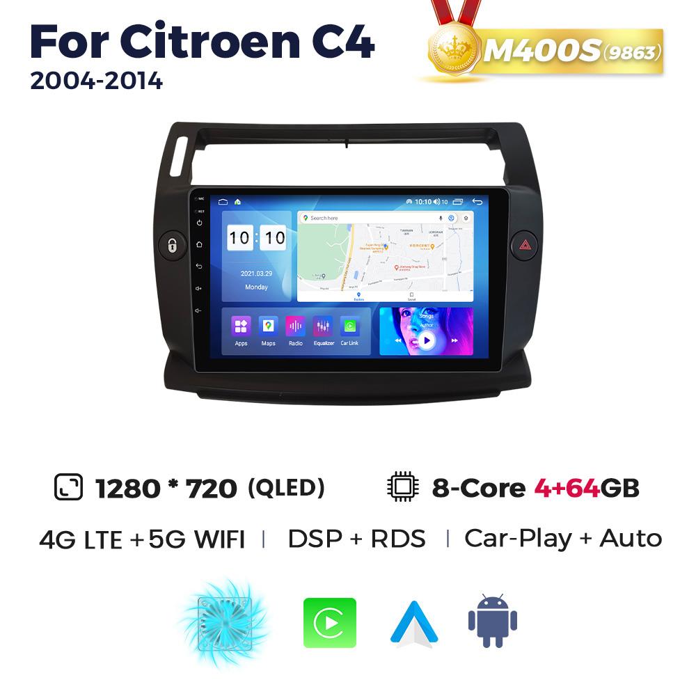 Navifly 8+256G 2 Din Head Unit Android Car Radio Player For Citroen C4 C-Triomphe C-Quatre 2004-2014 Carplay Auto Stereo GPS BT