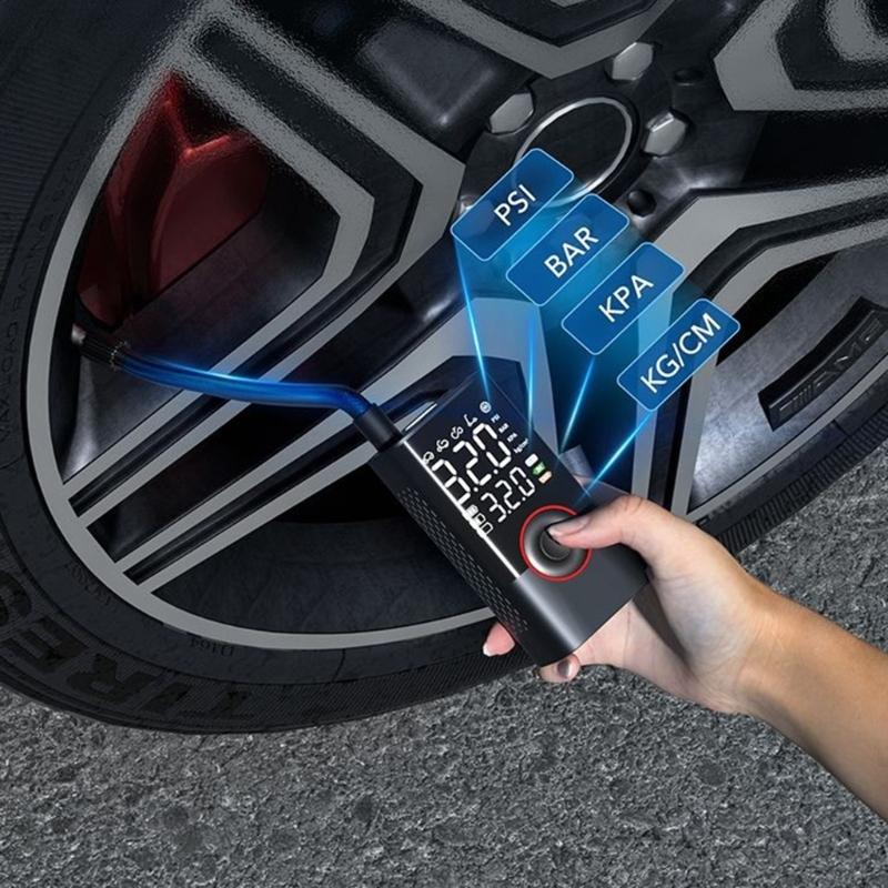 Car Jump Starters Air Compressor Wireless Tire Inflator Pump Digital Tire Inflator Automotive Starting Device with Light
