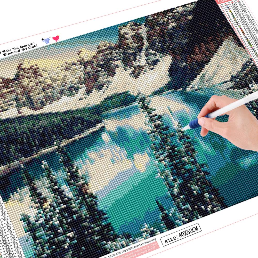 

5D DIY Алмазная картина Горные вершины Стразы Полный квадратный Алмазный крестик 40*50 cm