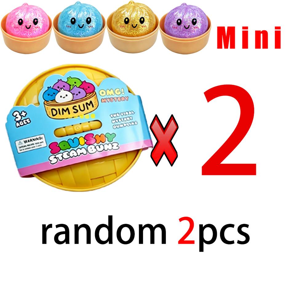 Mini Dumpling Squishies Dumpling Mystery Box Soft Squeeze Sensory Toy for Stress Relief Glitter Random Colors Stretchy Desk Toy
