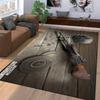 Battle Gear Rug with Gun and Helmets Design Suitable for use as an anti-slip game mat for living room and bedroom sofas