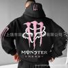 Mens Hooded Sweatshirt With Demon Print Loose Fit Warm Winter Casual Streetwear